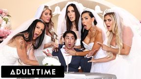 Reverse Gangbang: Bride and MILF gang up on lucky man