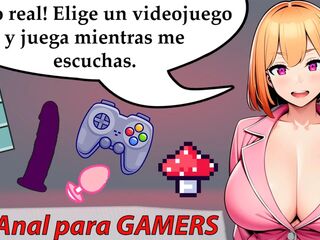 Spanish audio JOI - See out! For gamers who love anal, don't miss this perverse JOI.