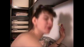 Double Penetration with Condom and Cumshot in Mouth for Two Horny MILFs