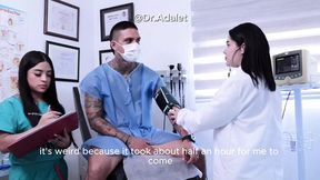 Dr. Adalet's magical touch turns limp pecker into throbbing boner & unleashes explosive cumshot!