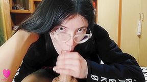 A Student 18+ Agrees To A Blowjob And Asks For Help With Her Studies