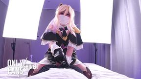 Cute Asian Femboy Arcana Shadow Cosplayer from Precure gives a sloppy blowjob and rides in cowgirl