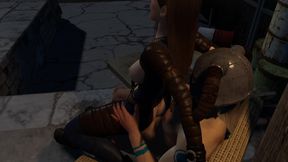 Fallout Girl Ridingthe Dragonborn's Dick