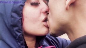 Amateur brunette with big natural tits gets fucked hard in doggystyle on