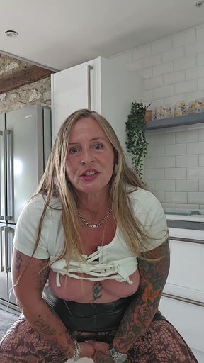 Triple Dildo Play In Kitchen