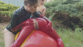 beach ball vs latex girls - mp4 1080p