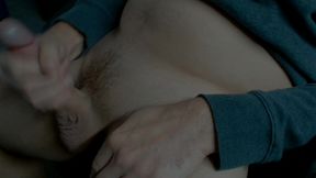 playing with hard cock & cum