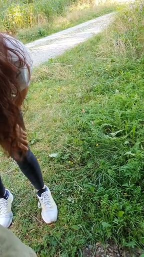 munichgold's outdoor habdjob, blowjob public in the forest .. have fun   Clip 1
