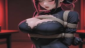 Girl in Bondage 01 - Seductive Shibari Tease in Red Light