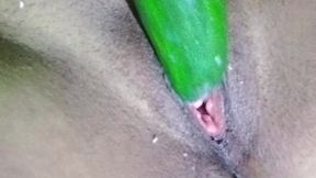Long cucumber in my pussy