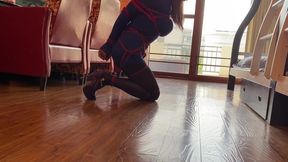 Suspended Hogtied Self Bondage