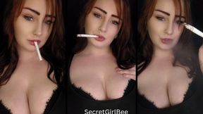 Smoking 2 all white cigarettes whilst drinking coffee and showing you my amazing inhales