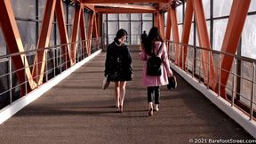 Teenage students Diana and Maria walk barefoot in the city after the rain (Part 4 of 6) #20210620