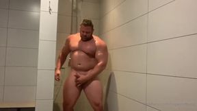 Jack Stacked Solo Masturbation in the Gym Shower