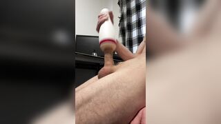 toying my ginormous man sausage with taut fucktoy