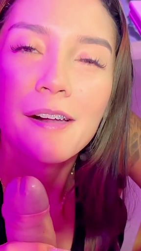 Stepbrother puts on a big cock and fucks Stepsister's mouth while they are home alone   Clip 1