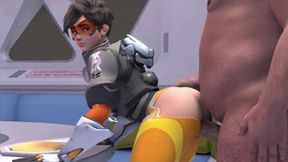 Tracer sucks a thick cock&#x1F32D; down her throat