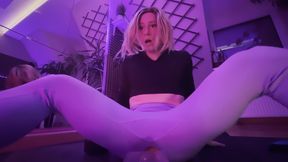 Sissy Elvi Lynx Plays with Her Dildos and Cums on Her Self