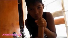 Deep Throat Cream Pie in Bedroom with Heather