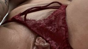 Multiple squirts in my red panties