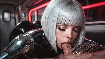 A cyborg girl gets fucked hard on a train...I bet my hot dick melted her cold, robotic heart... [AI]