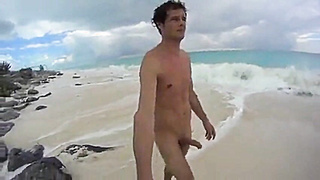 Big-Cock Men Jerk Off at a Cuba Beach 2