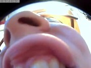 Nicoletta devours you completely inside her monstrous mouth! Vr video!