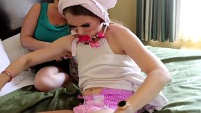 kitty quinn gets spanked and diapered for wetting panties