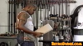 RetroDudes.com - Bottom dude anally railed in hardware store by hung homo