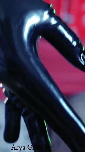 Sexy MILF with Big Natural Body Teasing in Latex Catsuit, Free Porn XXX Rubber Video