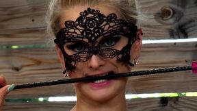 Dominatrix with Whip Fucks Man on the Sofa