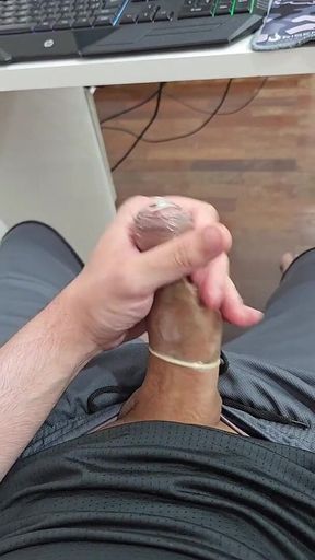 Jerking off with a Condom - Fetish