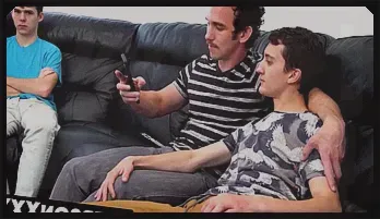 Twink Duo Delivers Wild Double BJ to Muscular Daddy