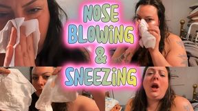 Laundry Day Sniffles: A Sneezing & Nose-Blowing Moment
