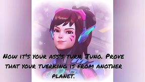 Juno and D va twist in a sensual dance