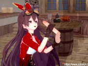 Genshin Impact - Amber Takes a Facial and Rides Dick