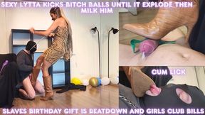 Sexy Lytta Kicks bitch balls until it EXPLODE and got purple Then milk him EP 2 - BALLBUSTING - FEMALE DOMINATION - FEMDOM CBT HUMILIATION - BOOTS - FINDOM - COLLAR - KICK - TRAMPLE CUMSHOT FOOTJOB - CUM EATING -