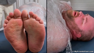 MyFriendsFeet: Tommy Bearhama gets mummified and giggles with feet tickles
