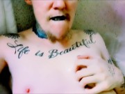FTM Goth Boy Solo Masturbation and Shaking Orgasms
