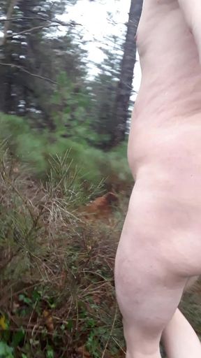 Naked in the cold rain