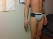 Filming a photo shoot trying on new quarantine panties