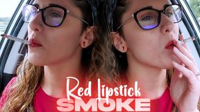 Red Lipstick Candid Car Smoke (HD MP4)