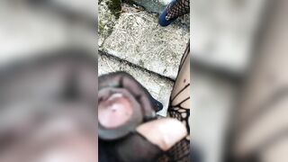 Femboy's Outdoor cum shot