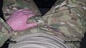 Muscular German Soldier Sneaks into Car at Night to Jerk Off - PhantomGentX