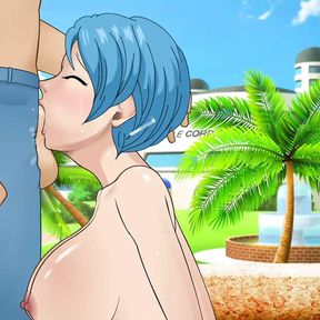 Bulma cheating milf slut with big tits can&#039;t stop herself from deepthroating his massive cock - SDT