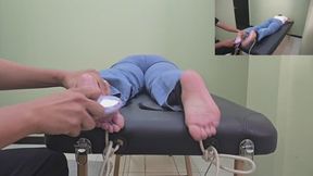 Crazy ticklish Lola Star broken facing down (multicamera Feet-Body)