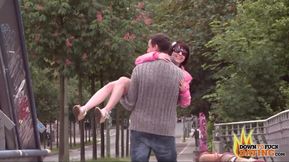 Public sex in the forest with a nice-looking mature Vanessa Voxx