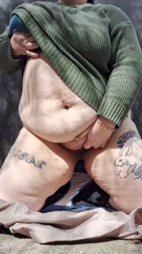 Rubbing one out behind the dumpster