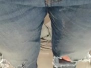 Wetting my jeans with lots of piss