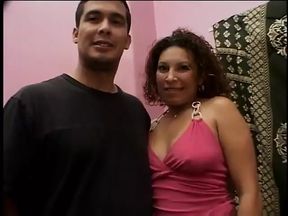 Latin brunette housewife Roxy with curly red hair and big butt is not against to have a bit on the side with well stud
